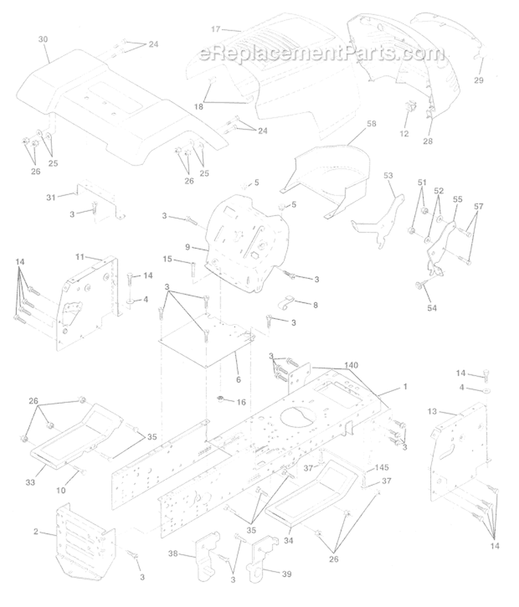 Page B Diagram and Parts List for WE12542A  Weed Eater Lawn Tractor